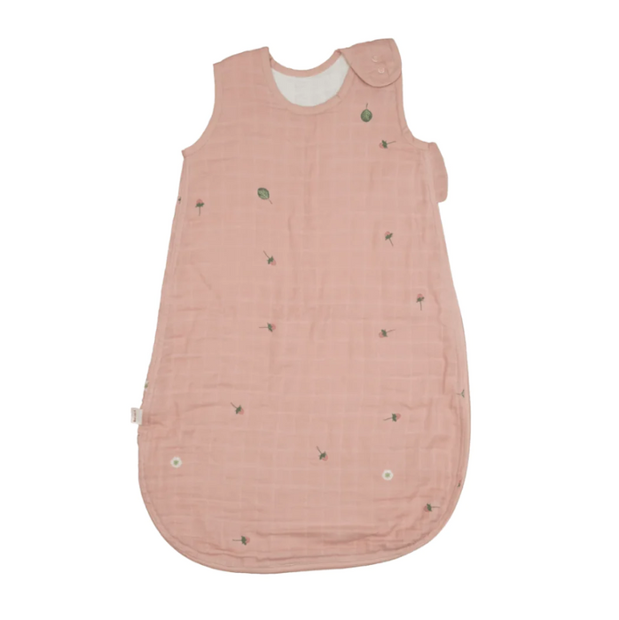 A Pink Sleepsacs from Fabelab in size 0-3M for girl. (Front View)