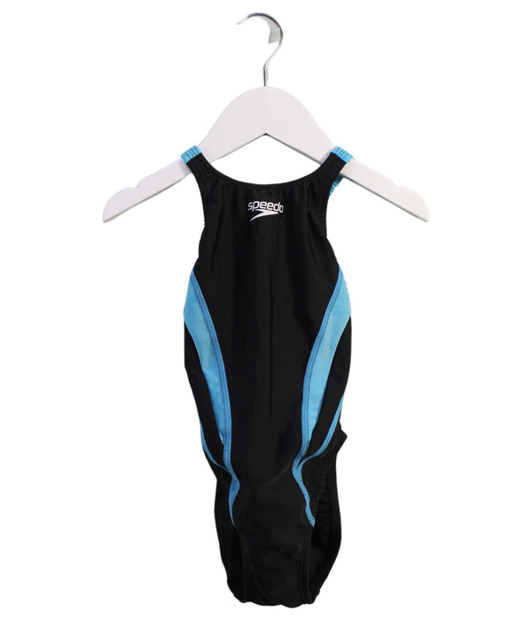 A Blue Swimsuits from Speedo in size 7Y for girl. (Front View)