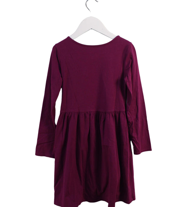 A Burgundy Long Sleeve Dresses from Lands' End in size 5T for girl. (Back View)