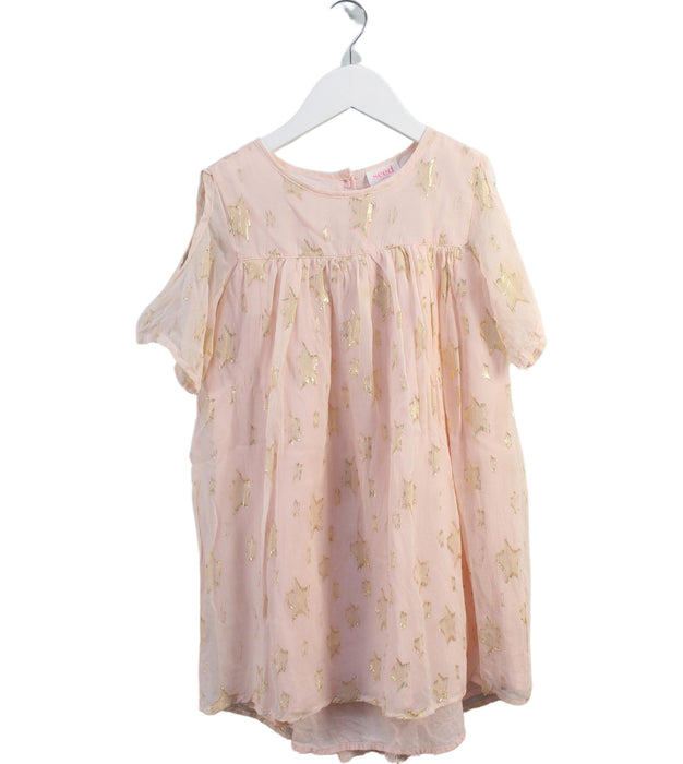 A Peach Short Sleeve Dresses from Seed in size 8Y for girl. (Front View)