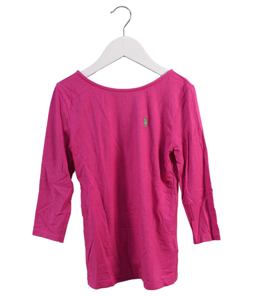 A Pink Long Sleeve Tops from Polo Ralph Lauren in size 8Y for girl. (Front View)