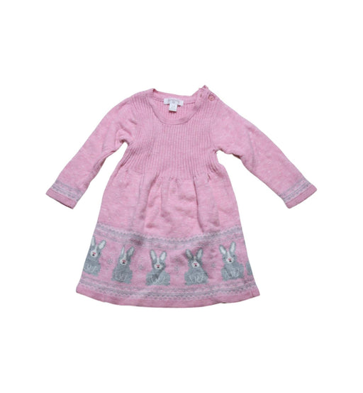 A Pink Sweater Dresses from Purebaby in size 3-6M for girl. (Front View)