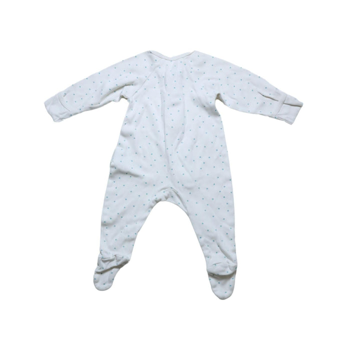 A White Onesies from Purebaby in size 0-3M for neutral. (Back View)