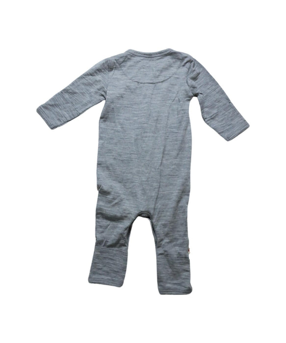 A Grey Long Sleeve Jumpsuits from Merino Kids in size 3-6M for neutral. (Back View)