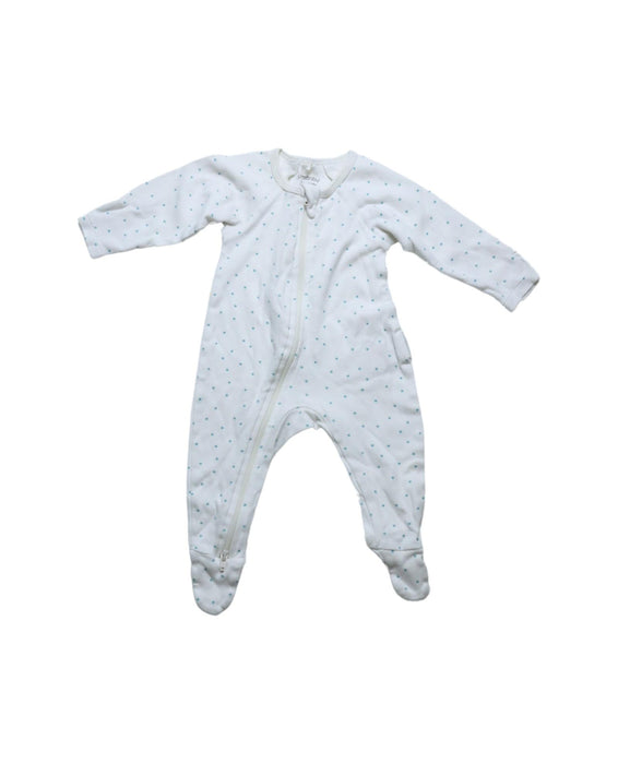 A White Onesies from Purebaby in size 0-3M for neutral. (Front View)