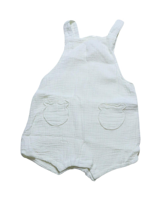 A White Sleeveless Rompers from Seed in size 3-6M for neutral. (Front View)