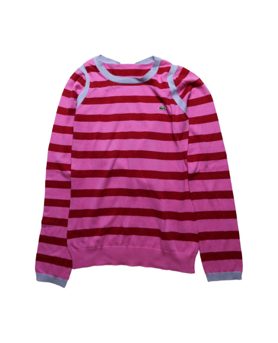 A Pink Knit Sweaters from Lacoste in size 14Y for girl. (Front View)