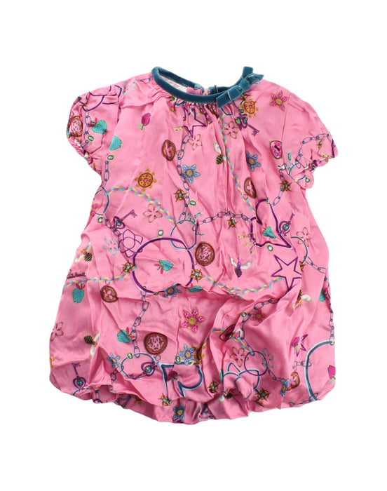 A Pink Short Sleeve Dresses from Roberto Cavalli in size 3-6M for girl. (Front View)