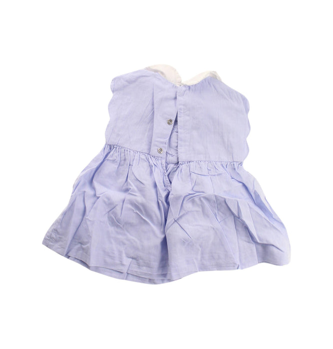 A Purple Sleeveless Dresses from Jacadi in size 3-6M for girl. (Back View)
