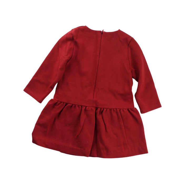 A Red Long Sleeve Dresses from Chloe in size 6-12M for girl. (Back View)