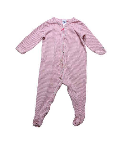 A Pink Onesies from Petit Bateau in size 6-12M for girl. (Front View)