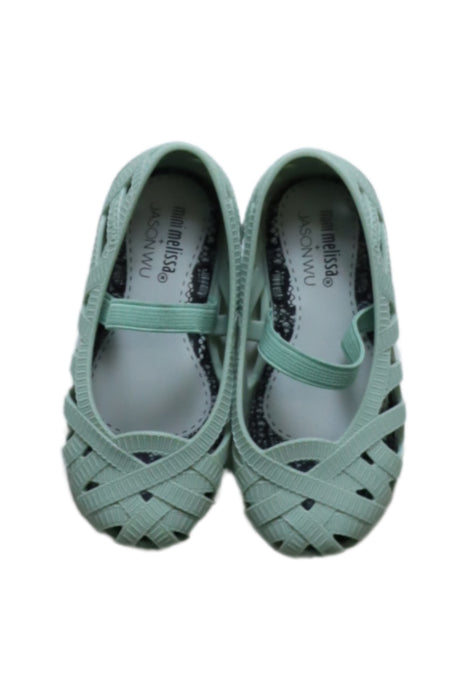 A Green Flats from Mini Melissa Jason Wu in size 18-24M for girl. (Back View)