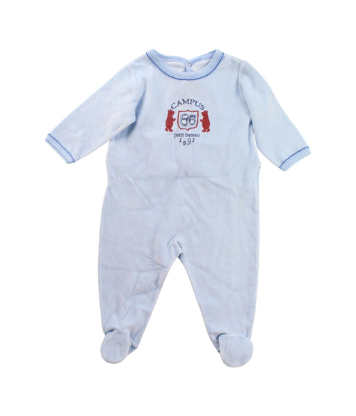 A Blue Onesies from Petit Bateau in size 3-6M for boy. (Front View)