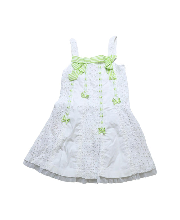 A White Sleeveless Dresses from Nicholas & Bears in size 4T for girl. (Front View)