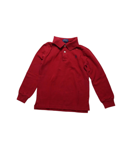 A Red Long Sleeve Polos from Polo Ralph Lauren in size 7Y for boy. (Front View)