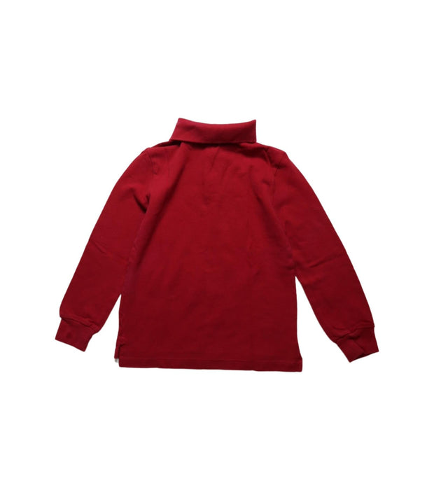 A Red Long Sleeve Polos from Polo Ralph Lauren in size 7Y for boy. (Back View)