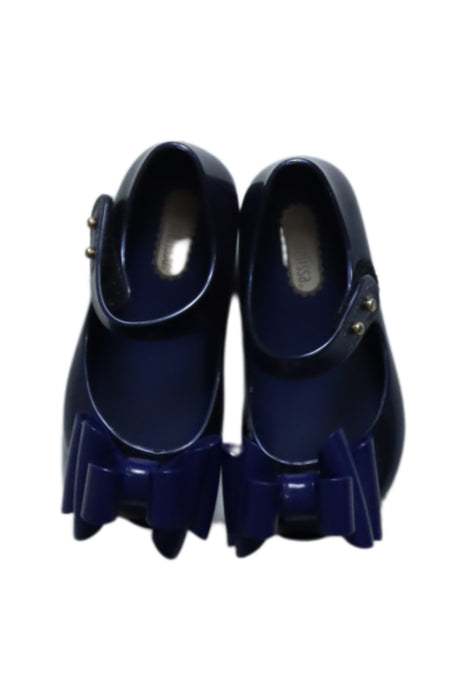 A Navy Flats from Mini Melissa in size 12-18M for girl. (Back View)