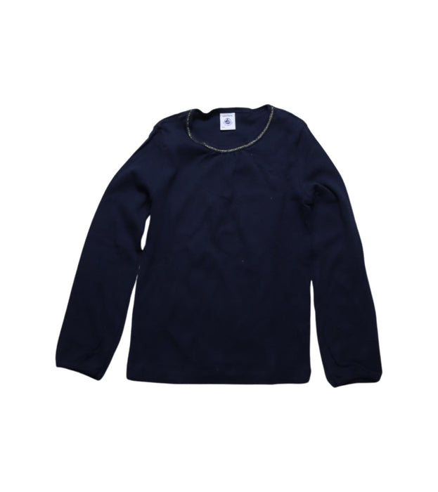 A Navy Long Sleeve Tops from Jacadi in size 6T for girl. (Front View)