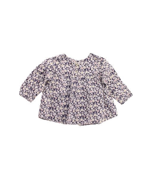 A Blue Long Sleeve Tops from Jacadi in size 3-6M for girl. (Front View)