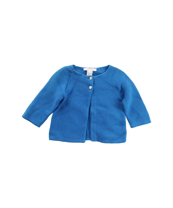 A Blue Cardigans from Jacadi in size 0-3M for girl. (Front View)