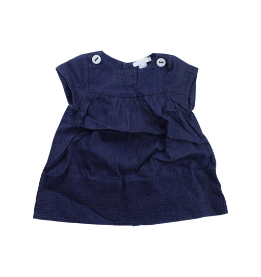 A Blue Short Sleeve Dresses from Jacadi in size 6-12M for girl. (Front View)