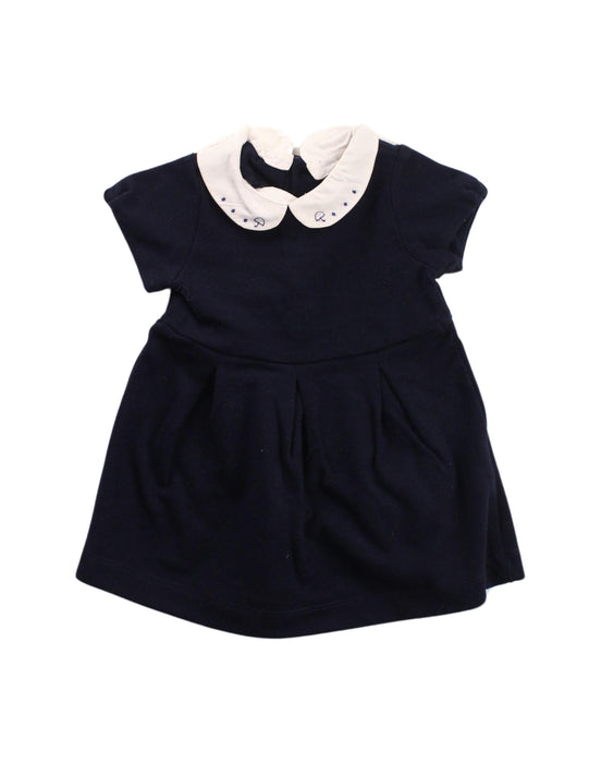 A Blue Short Sleeve Dresses from Jacadi in size 3-6M for girl. (Front View)