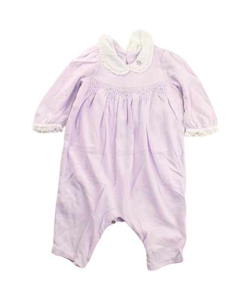 A Pink Long Sleeve Jumpsuits from Ralph Lauren in size 0-3M for girl. (Front View)