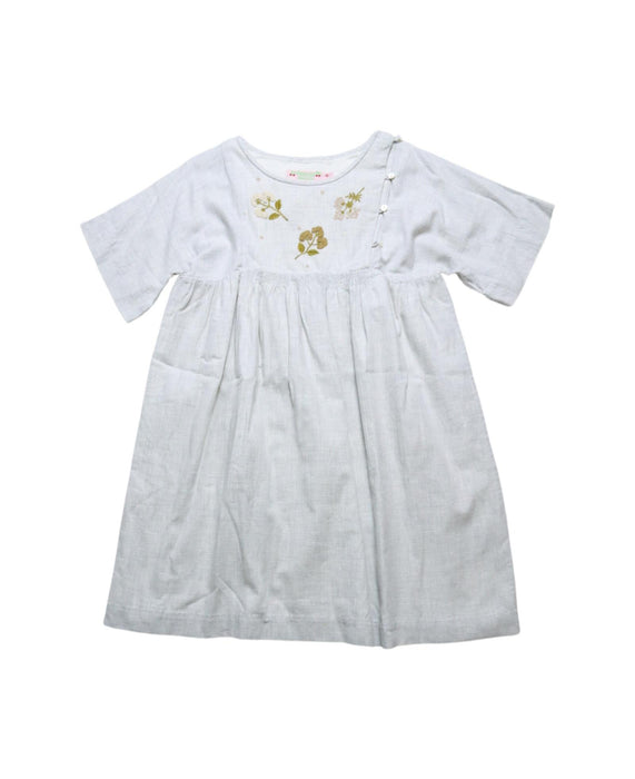 A Grey Short Sleeve Dresses from Bonpoint in size 8Y for girl. (Front View)