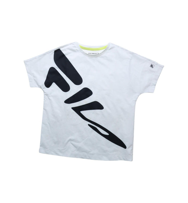 A White T Shirts from Fila in size 7Y for boy. (Front View)