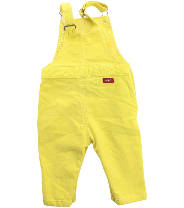 A Yellow Long Overalls from Seed in size 3-6M for girl. (Back View)