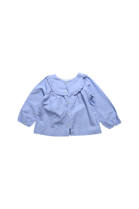 A Blue Long Sleeve Tops from Jacadi in size 12-18M for girl. (Back View)