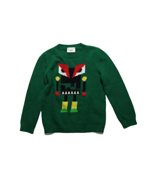 A Green Knit Sweaters from Fendi in size 4T for boy. (Front View)