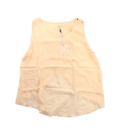 A Yellow Sleeveless Tops from Made in size M for maternity. (Front View)