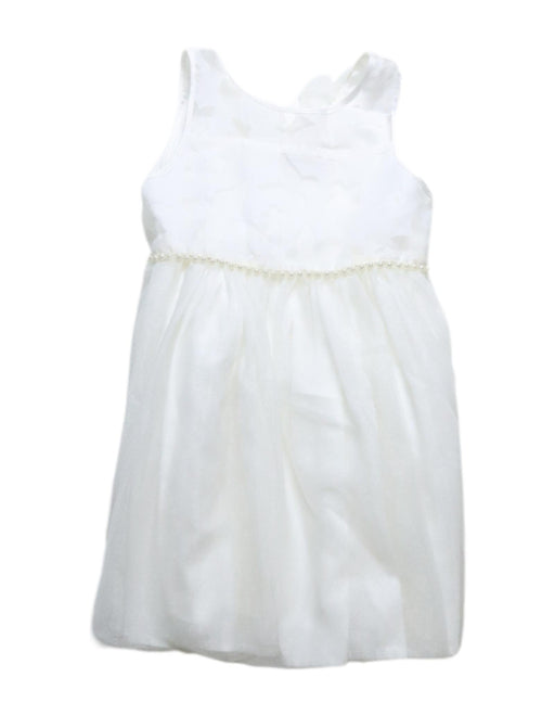 A White Sleeveless Dresses from Chickeeduck in size 5T for girl. (Front View)