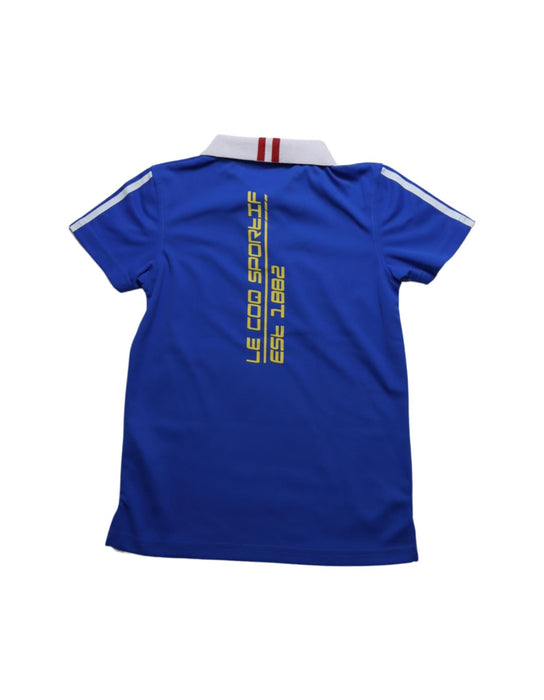 A Blue Short Sleeve Polos from Le Coq Sportif in size 10Y for boy. (Back View)