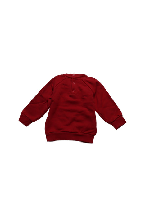 A Red Buttoned Sweatshirts from Petit Bateau in size 12-18M for neutral. (Back View)