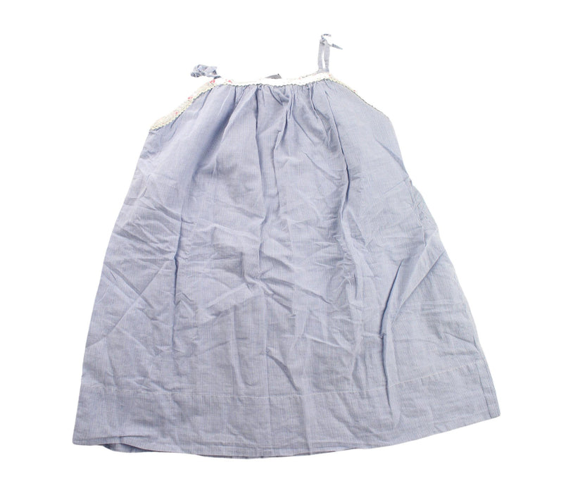 A Blue Sleeveless Dresses from Petit Bateau in size 5T for girl. (Back View)