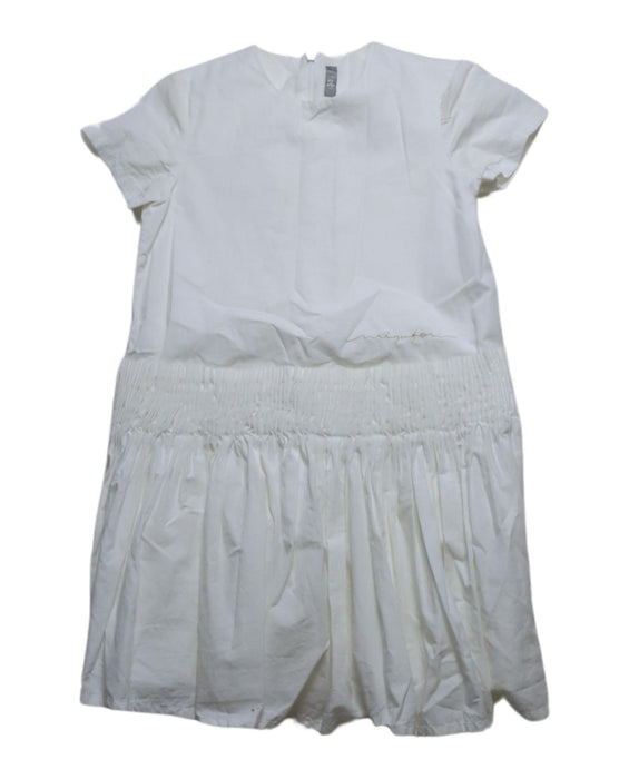 A White Short Sleeve Dresses from Il Gufo in size 6T for girl. (Front View)