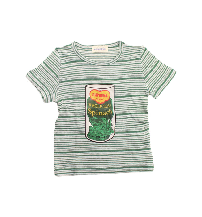 A Green Short Sleeve T Shirts from Simple Kids in size 12-18M for boy. (Front View)