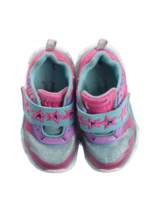 A Blue Sneakers from Skechers in size 18-24M for girl. (Back View)