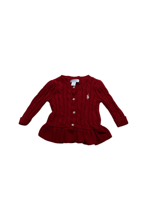 A Red Cardigans from Ralph Lauren in size 3-6M for girl. (Front View)