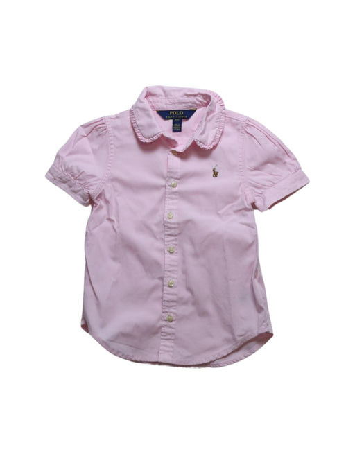 A Pink Short Sleeve Shirts from Polo Ralph Lauren in size 4T for girl. (Front View)