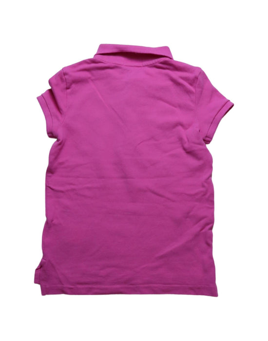 A Pink Short Sleeve Polos from Polo Ralph Lauren in size 6T for girl. (Back View)