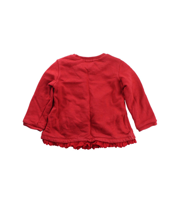 A Red Long Sleeve Tops from Miki House in size 12-18M for girl. (Back View)