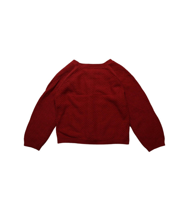 A Red Cardigans from Petit Bateau in size 4T for girl. (Back View)
