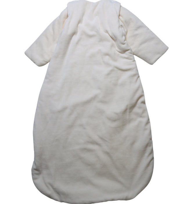 A White Sleepsacs from Little Crevette in size 6-12M for neutral. (Back View)