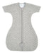 A Grey Sleepsacs from Aden & Anais in size 6-12M for neutral. (Front View)