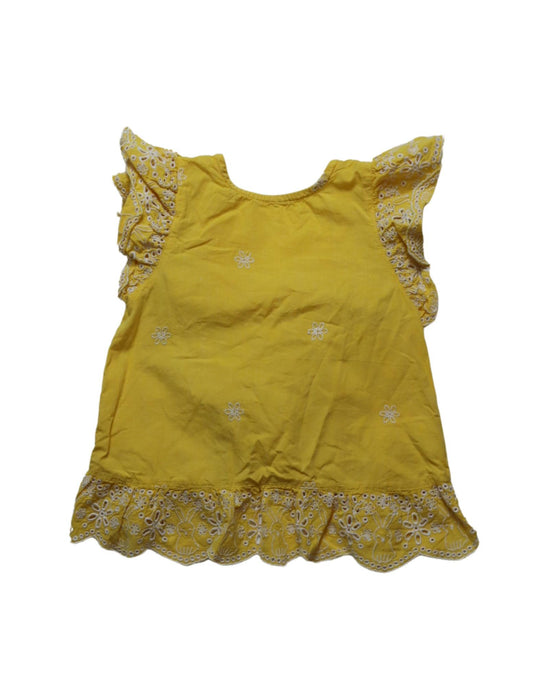 A Yellow Sleeveless Tops from Seed in size 4T for girl. (Front View)