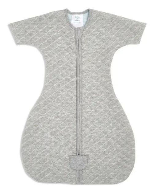 A Grey Sleepsacs from Aden & Anais in size 0-3M for neutral. (Front View)