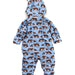 A Blue Snowsuits from Boden in size 3-6M for boy. (Back View)